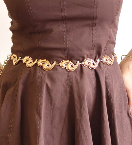 Alana Belt – Gold Chain with Paisley Design