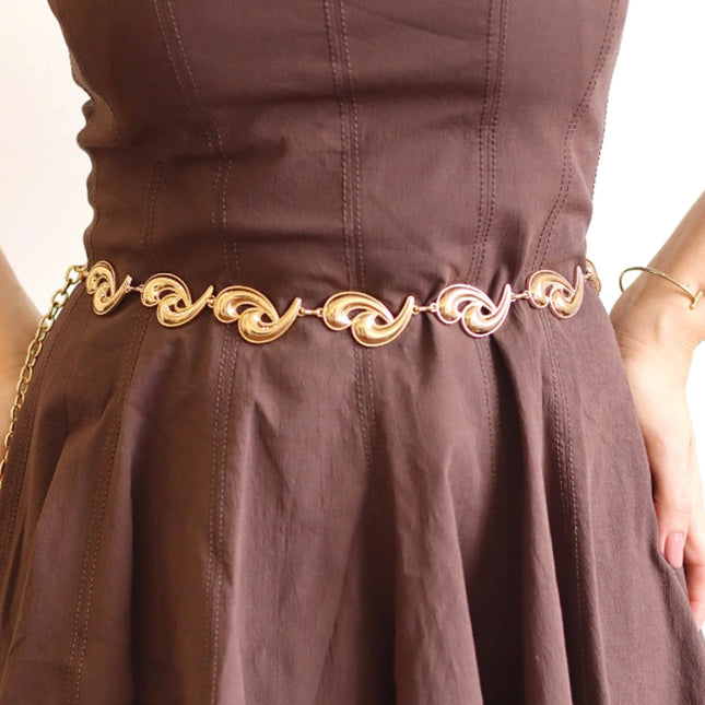 Alana Belt – Gold Chain with Paisley Design