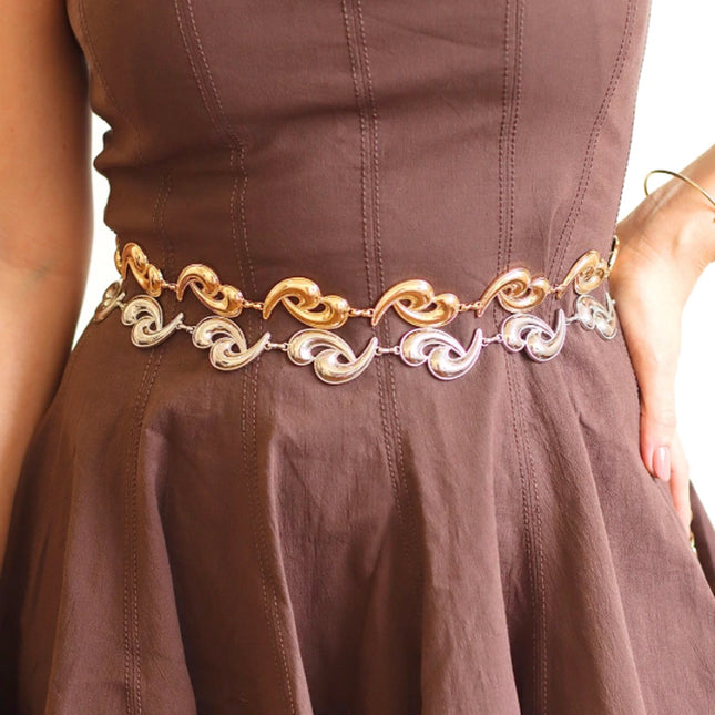 Alana Belt – Gold Chain with Paisley Design