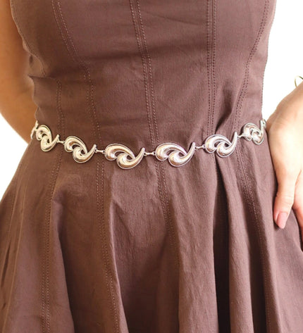 Alana Belt – Silver Chain with Paisley Design