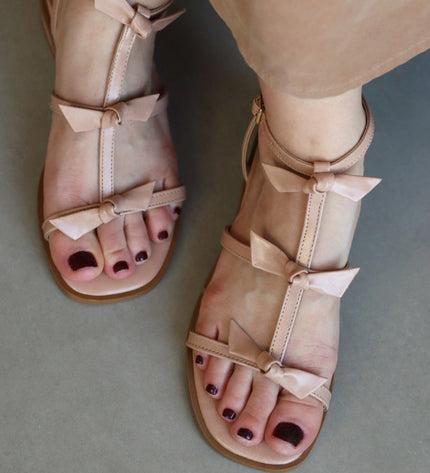 Leticia Sandal – Pinkish Beige with Bow Detail