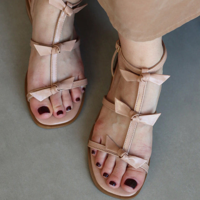 Leticia Sandal – Pinkish Beige with Bow Detail