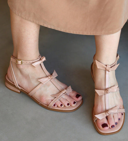 Leticia Sandal – Pinkish Beige with Bow Detail