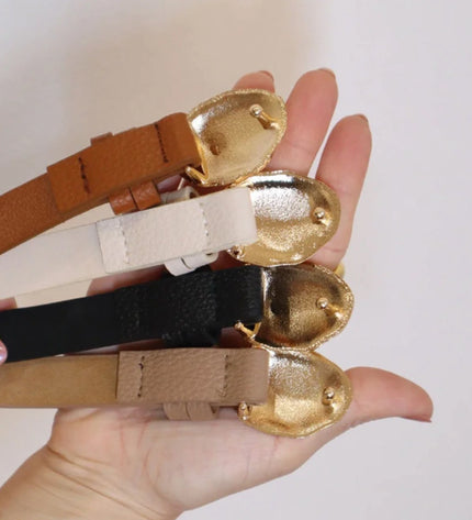 Raquel Belt – Caramel with Gold Organic Buckle